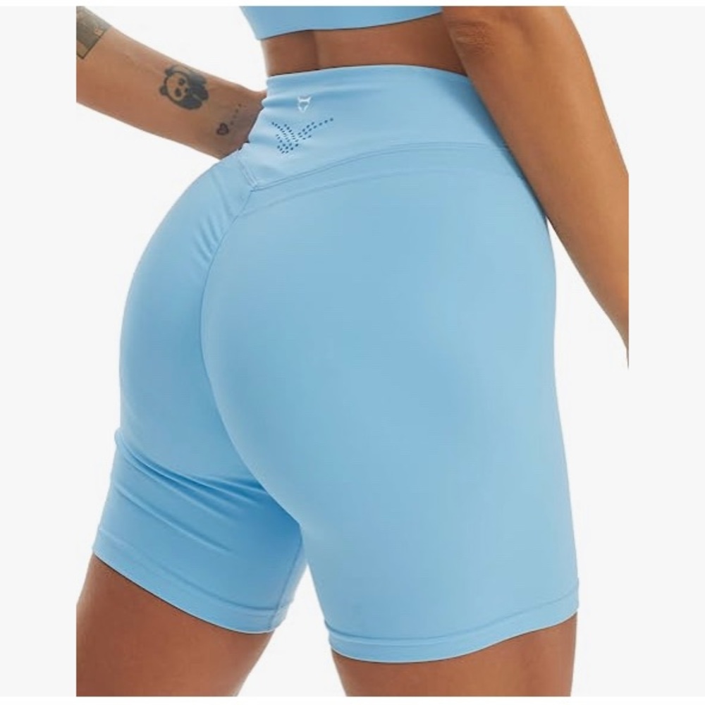 TomTiger Yoga Shorts Tummy Control High Waist Biker Workout Shorts Butt Lifting
